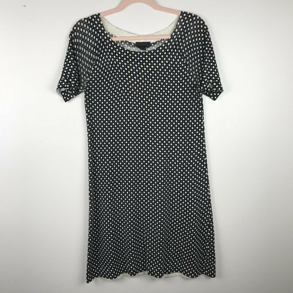 J.Crew Collection Deep Navy Dress Polka Dot Size Small